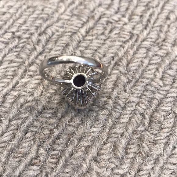 Amethyst and CZ cocktail ring set in sterling silver.  Sz 6.5 - Picture 4 of 6